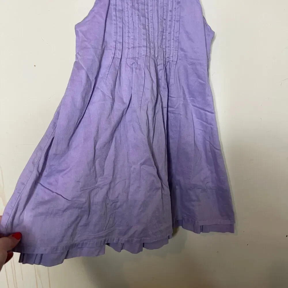 Il Gufo girls lavender purple sleeveless lined cotton dress sz 4